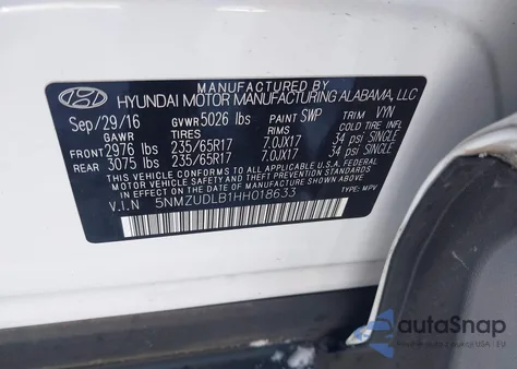 2017 Hyundai Santa Fe Sport 2.4L из США, поврежденный, VIN 5NMZUDLB1HH018633